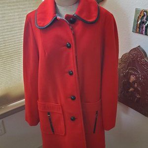 Vintage bright, cherry red coat